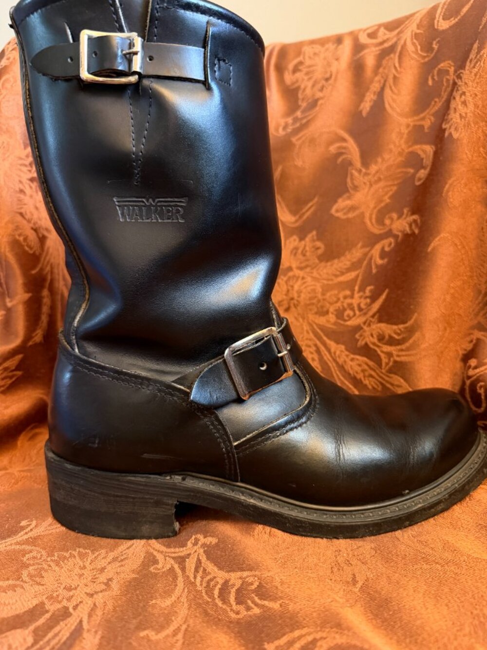 Vintage Walker Black Leather Engineer/Moto Boots Men's Size 7.5 (Women’s Sz 9) - Picture 10 of 15